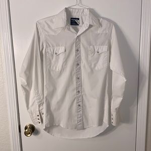 Wrangler Pearl Snap White Button Down
